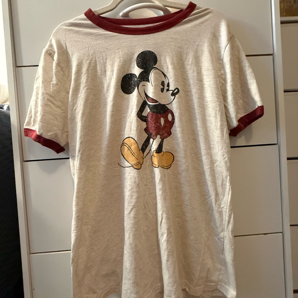 Mickey Mouse Kids Tee - Cream and Red